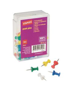 Kartnål STAPLES cylindf. sort. färg 100/FP