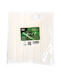 Sugrör PURE PLA 6mm x 21cm vit 150/FP