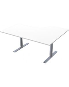 Bord El vänster 160x120cm vitlaminat/grå
