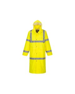 Varselregnrock Hi-Vis gul lång 122cm 2XL